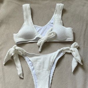 Women’s white textured bikini
